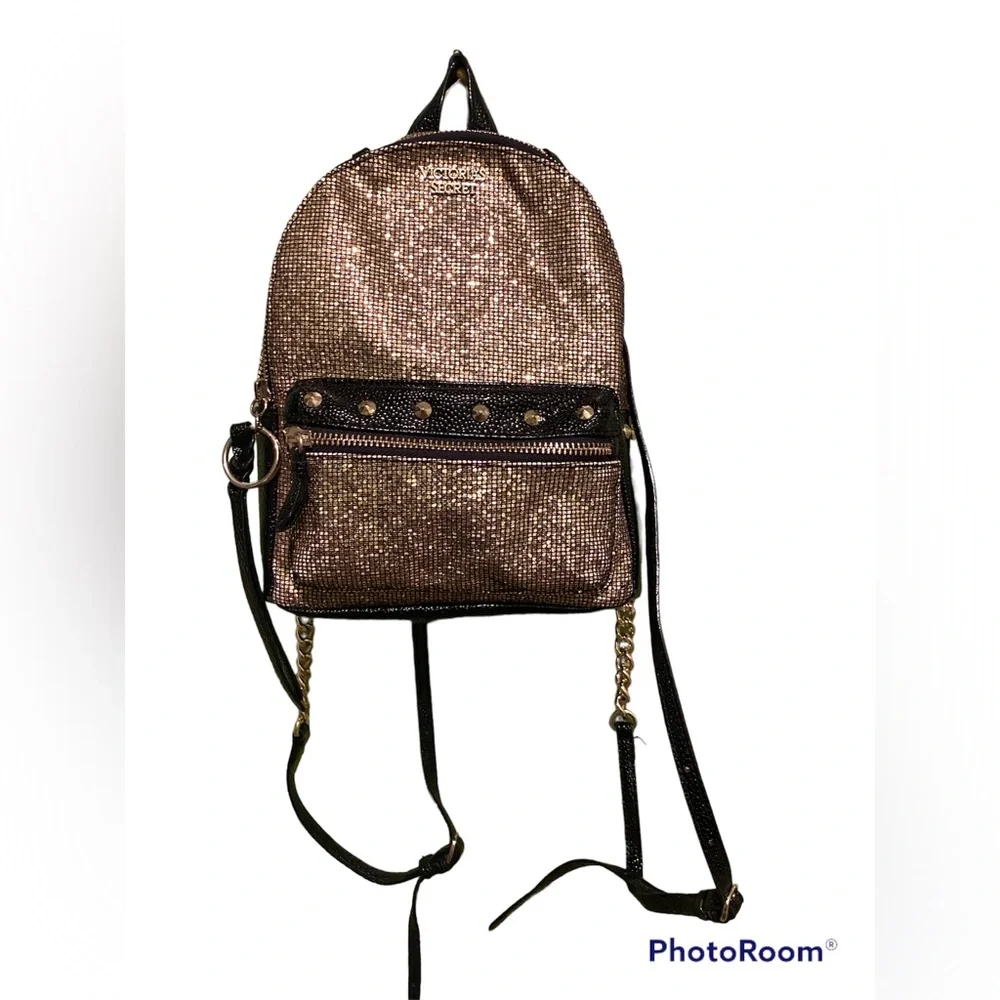 Victoria's Secret Sparkle Small City Backpack Gold - Picture 1 of 5
